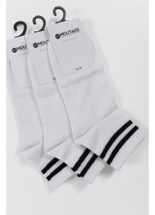 MOUTAKIS 3er-Pack halbgestreifte Socken Schwarz und Weiß MOUTAKIS 3er-Pack halbgestreifte Socken Schwarz und Weiß