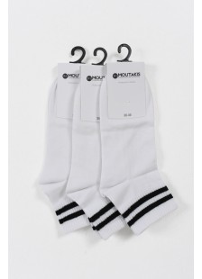 MOUTAKIS 3er-Pack halbgestreifte Socken Schwarz und Weiß MOUTAKIS 3er-Pack halbgestreifte Socken Schwarz und Weiß