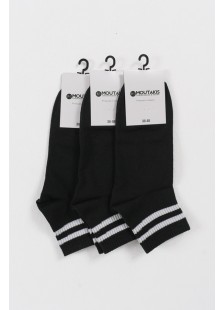 MOUTAKIS 3er-Pack halbgestreifte Socken Schwarz und Weiß MOUTAKIS 3er-Pack halbgestreifte Socken Schwarz und Weiß