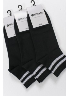 MOUTAKIS 3er-Pack halbgestreifte Socken Schwarz und Weiß MOUTAKIS 3er-Pack halbgestreifte Socken Schwarz und Weiß