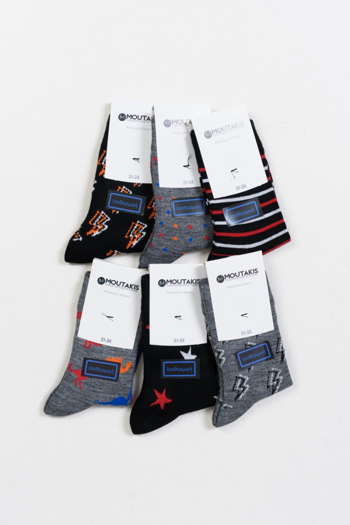 Isothermische Kindersocken MOUTAKIS 6 PACK DESIGN 5033-2P