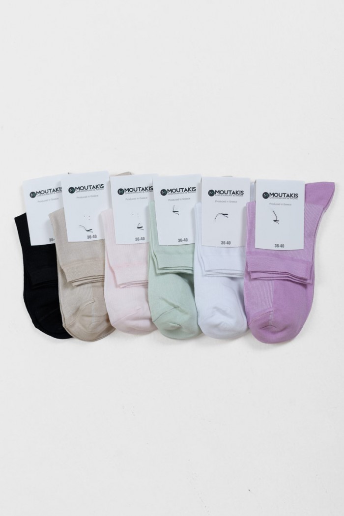 MOUTAKIS 6 Pack 513 women's socks, semi-knit MOUTAKIS 6 Pack 513