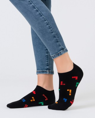 Short socks MOUTAKIS TETRIS 3 Pack Black