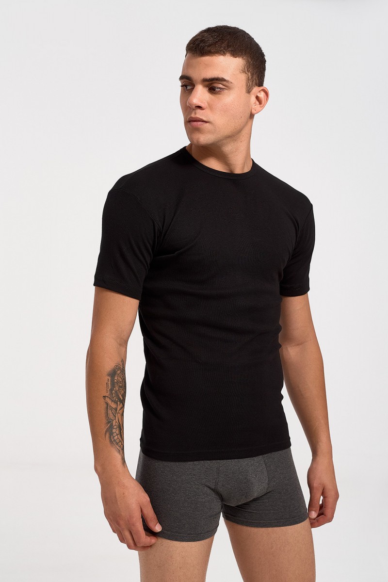 Men's MOUTAKIS SOFT Short Sleeve 1100 Black