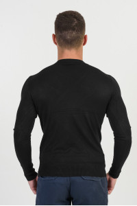 Men's slim sweater NEW MENTALITY D701-1 BLACK