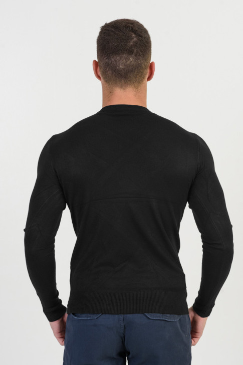 Men's slim sweater NEW MENTALITY D701-1 BLACK