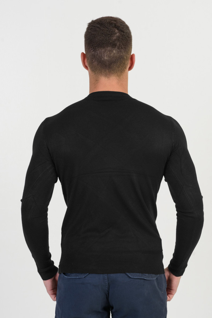 Men's slim sweater NEW MENTALITY D701-1 BLACK