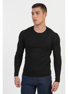 Men's slim sweater NEW MENTALITY D701-1 BLACK