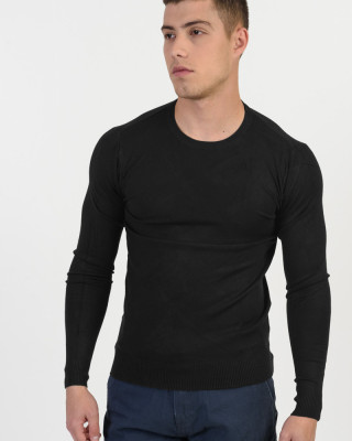 Men's slim sweater NEW MENTALITY D701-1 BLACK