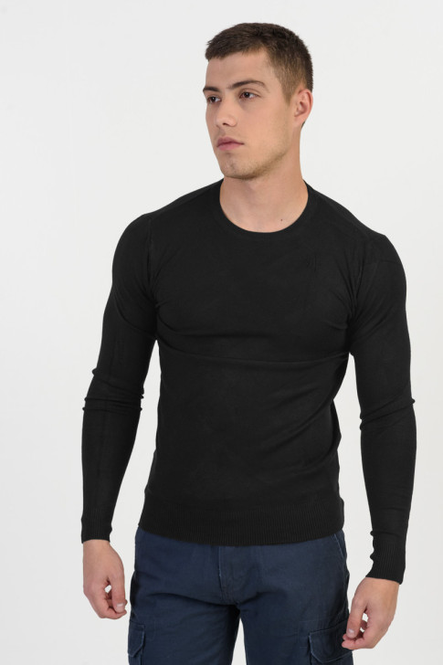 Men's slim sweater NEW MENTALITY D701-1 BLACK