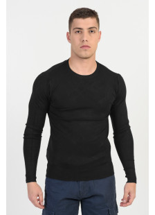 Men's slim sweater NEW MENTALITY D701-1 BLACK