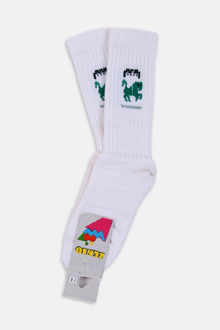Children's Sports Socks for Boy ZENITH Green Horse
