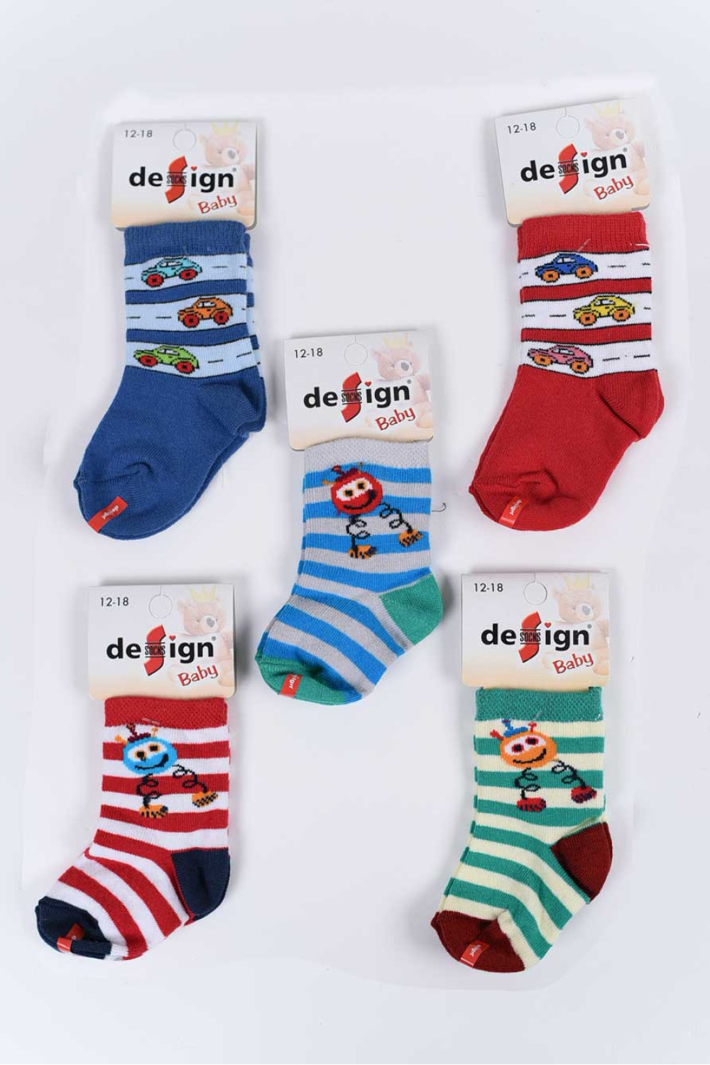 Sock Bebé - Cars - 5 Pieces