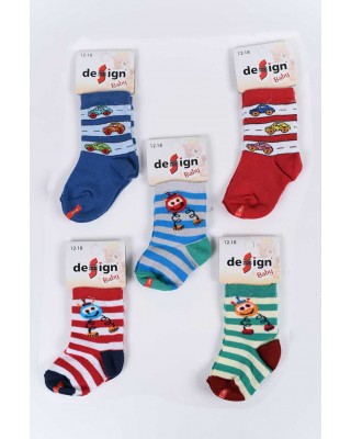 Sock Bebé - Cars - 5 Pieces