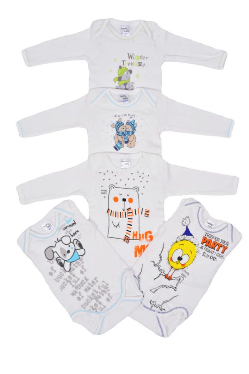 Baby Long Sleeve Bodies Pretty Baby Random Selection (5 Pack) 20297 Baby Long Sleeve Bodies Pretty Baby Random Selection (5 Pack) 20297