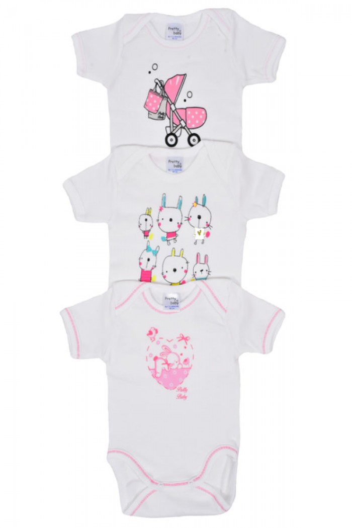 Baby short-sleeved shorts Pretty Baby random selection (3 Pack) 20301