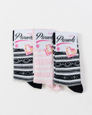 Pamela Damen Socken mit Muster 3er Pack 17-009-1