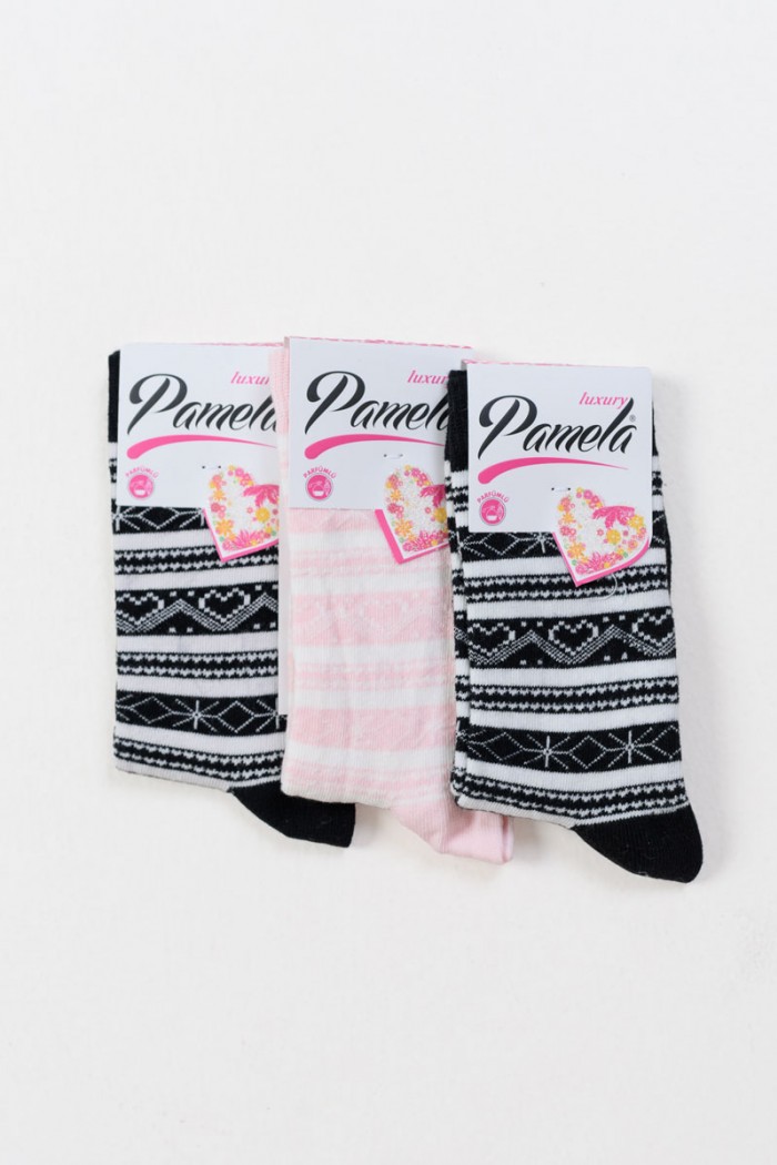 Women's Pamela socks with patterns 3 Pack 17-009-1