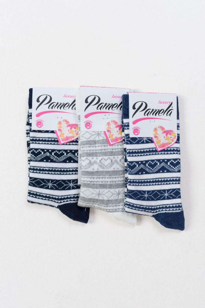 Women's Pamela socks with patterns 3 Pack 17-009-2