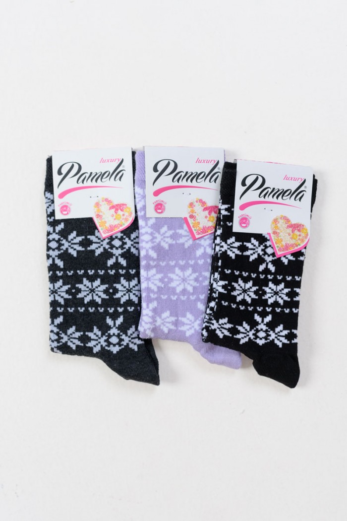Women's Pamela socks with patterns 3 Pack 17-009-3