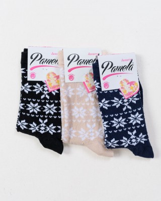 Damen Pamela Socken mit Muster 3er Pack 17-009-4