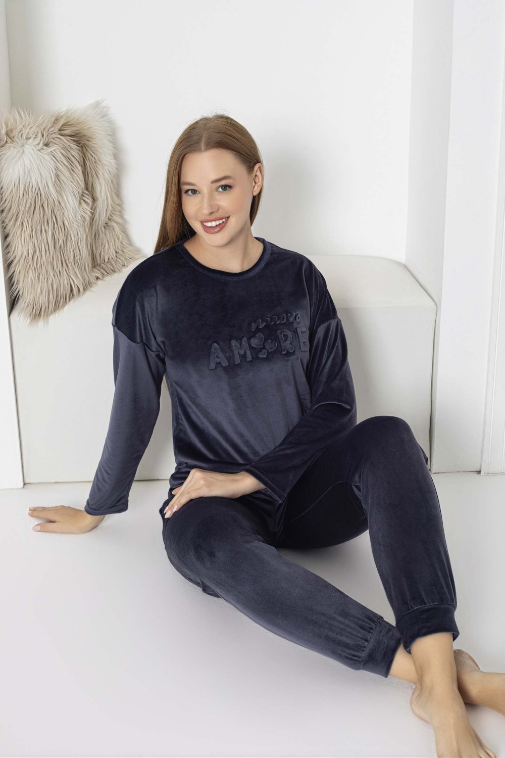 Velvet pajamas Velvet PIJAMANGEL 2098 Dark Blue