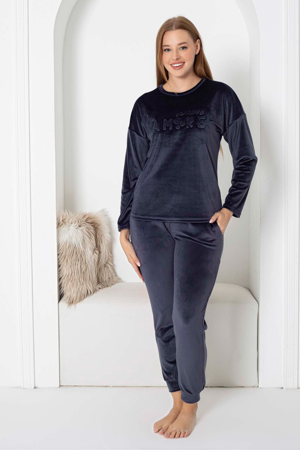 Velvet pajamas Velvet PIJAMANGEL 2098 Dark Blue