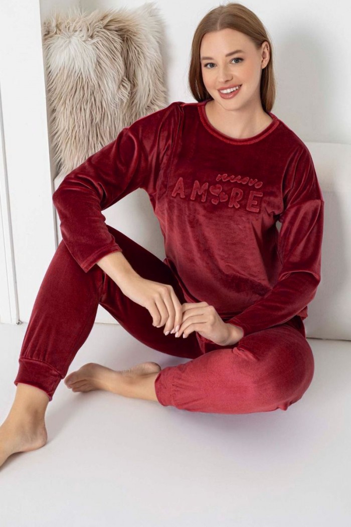 Velvet PIJAMANGEL velvet pyjamas 2098 Bordeaux