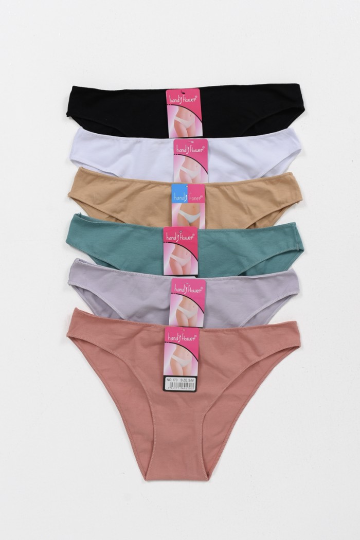 INVISI Einfarbige Baumwollslips (6er-Pack)