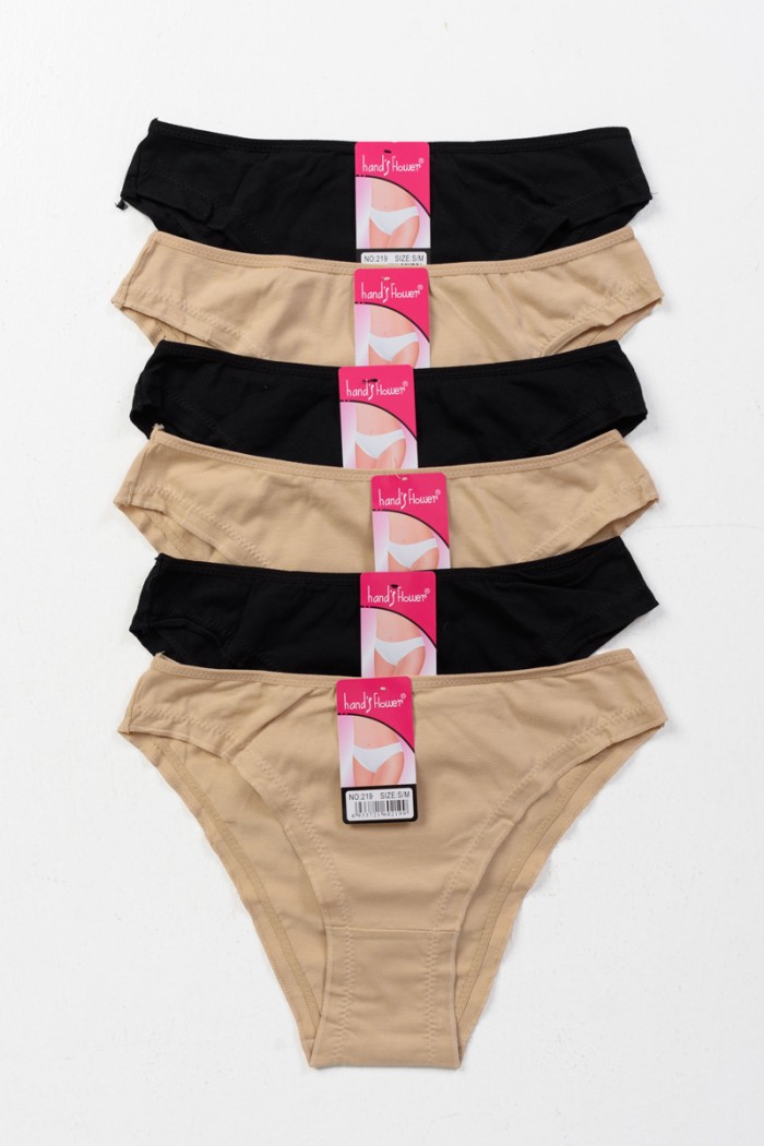 Women's Underwear POWER FLOWER 6 Pack Beige - Black 219