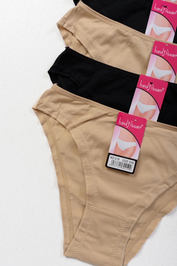 Damenunterwäsche POWER FLOWER 6er-Pack Beige - Schwarz 219