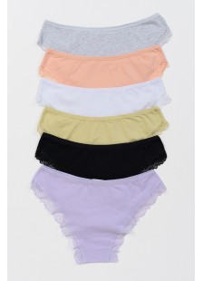 Women's Lingerie with lace POWER FLOWER 6 Pack F6507