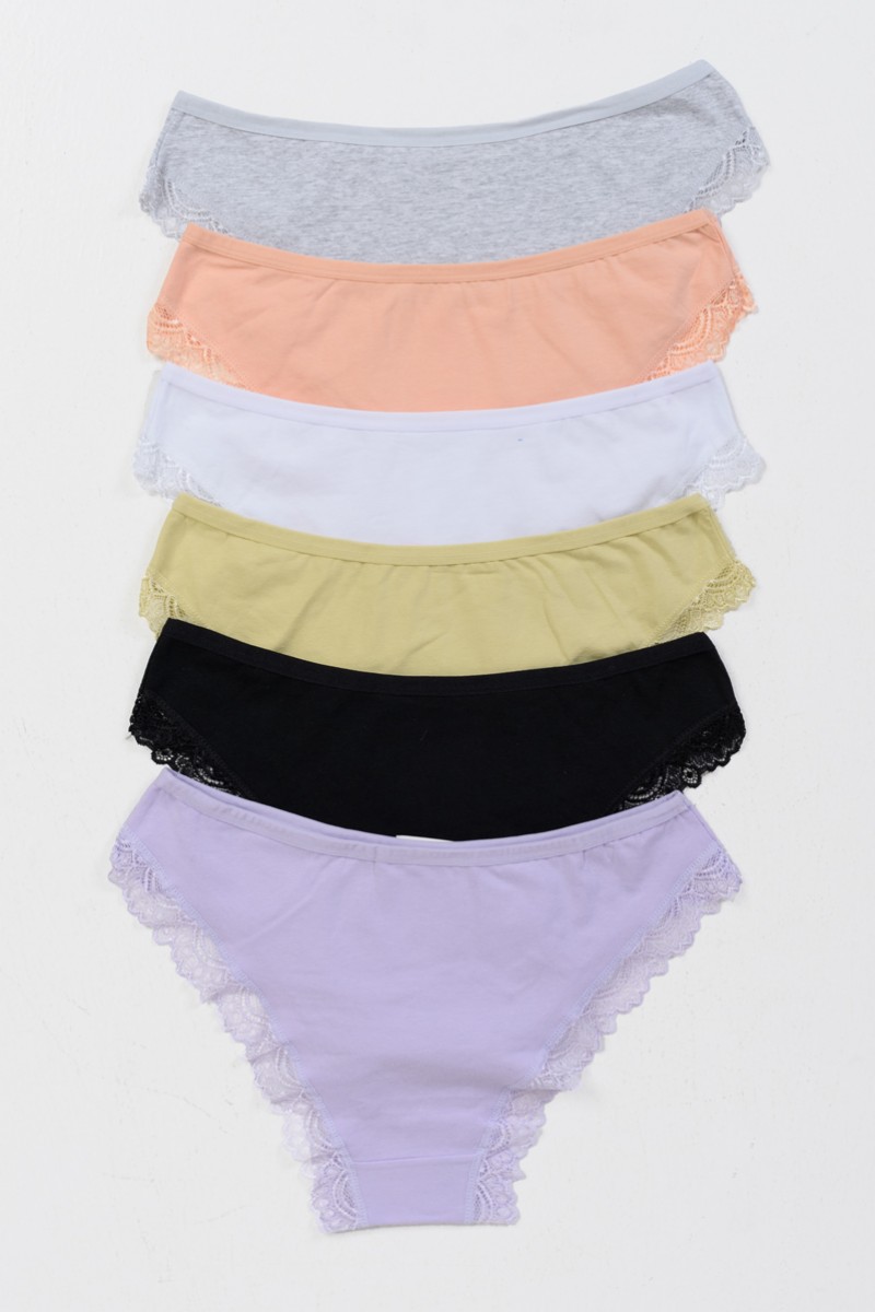 Women's Lingerie with lace POWER FLOWER 6 Pack F6507