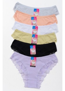 Women's Lingerie with lace POWER FLOWER 6 Pack F6507