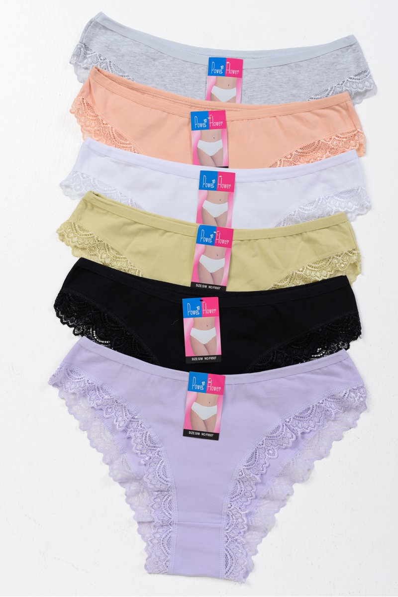 Women's Lingerie with lace POWER FLOWER 6 Pack F6507