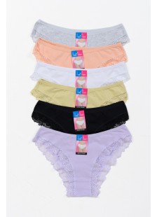 Women's Lingerie with lace POWER FLOWER 6 Pack F6507