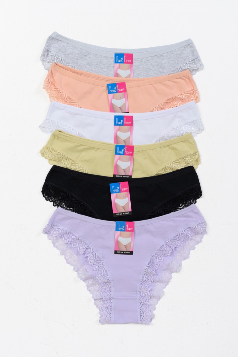 Women's Lingerie with lace POWER FLOWER 6 Pack F6507