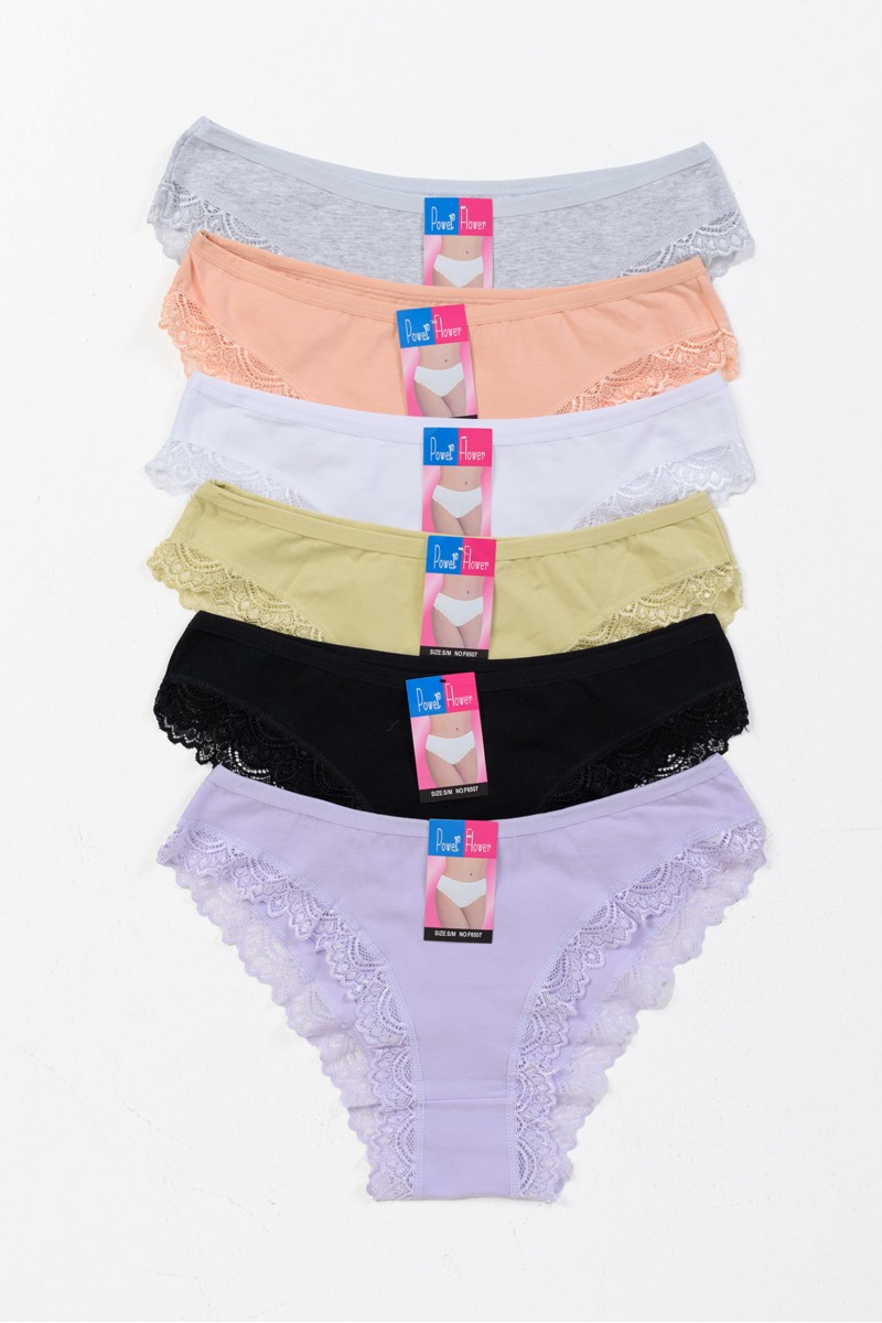 Women's Lingerie with lace POWER FLOWER 6 Pack F6507