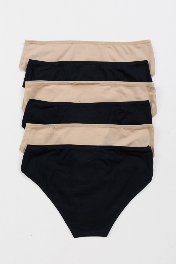 Women's underwear POWER FLOWER 6 Pack 173 BEZ BLACK