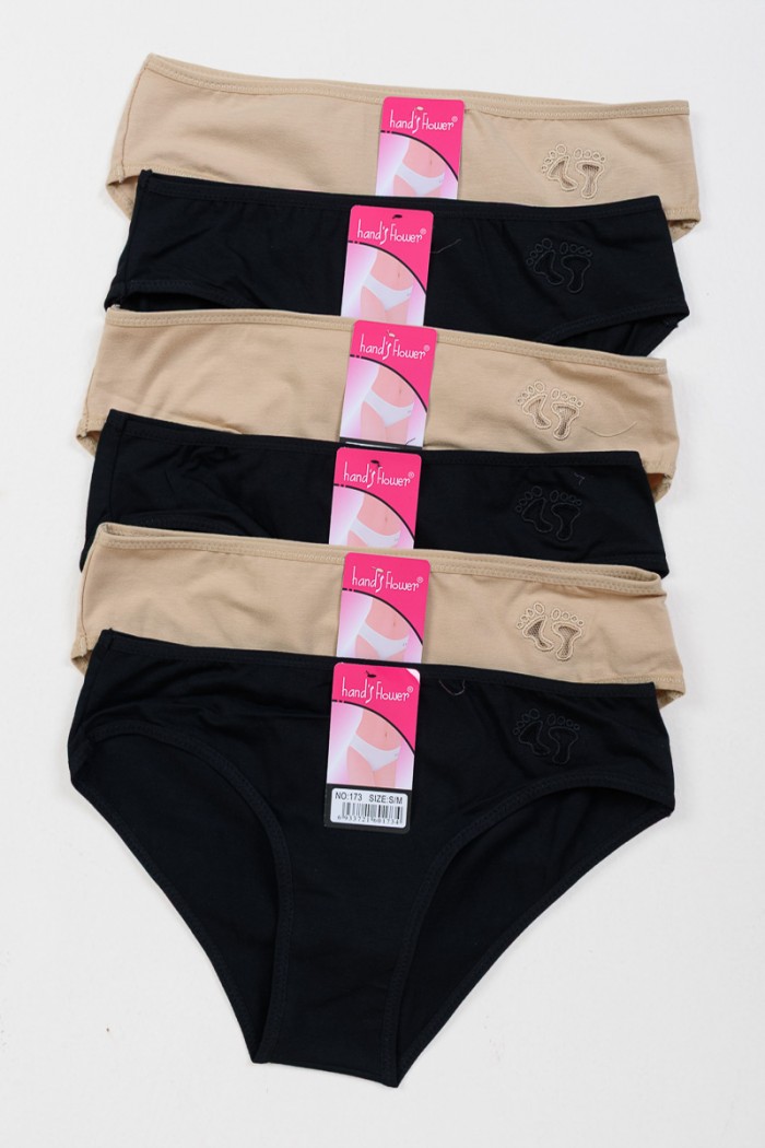Women's underwear POWER FLOWER 6 Pack 173 BEZ BLACK