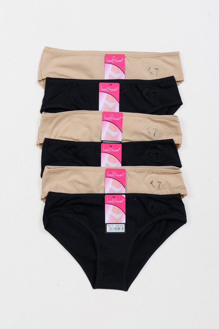 Women's underwear POWER FLOWER 6 Pack 173 BEZ BLACK