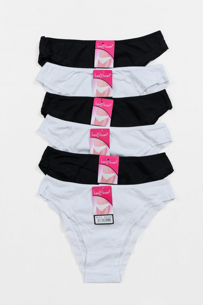 Women's underwear POWER FLOWER 6 Pack 219 BLACK WHITE