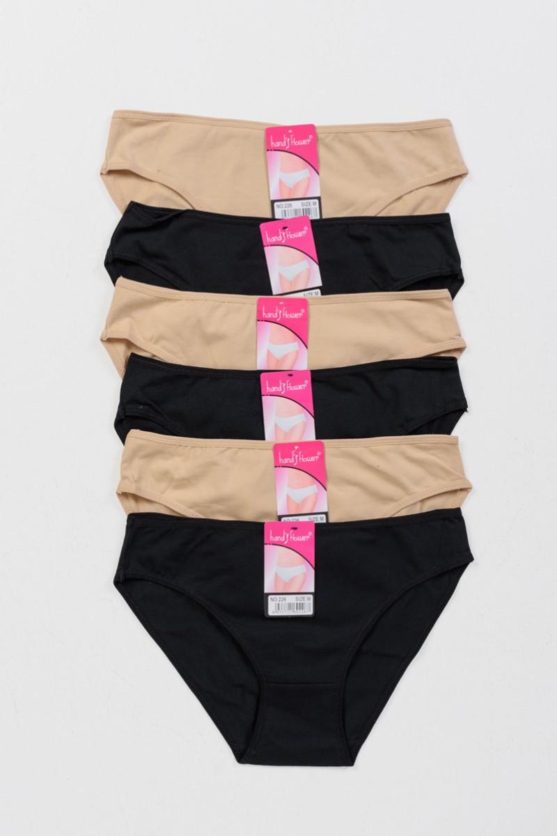 Women's underwear POWER FLOWER 6 Pack 226 BLACK BEZ