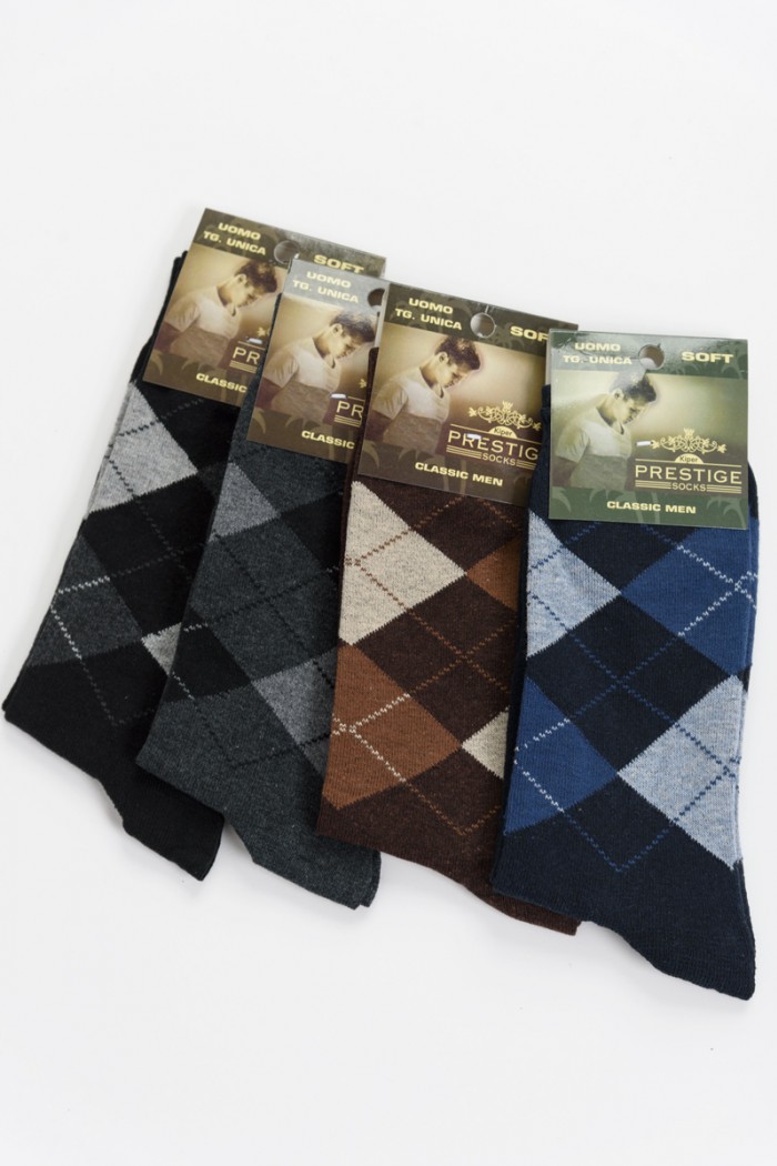 Cotton Socks Prestige Plaid 4 Pack