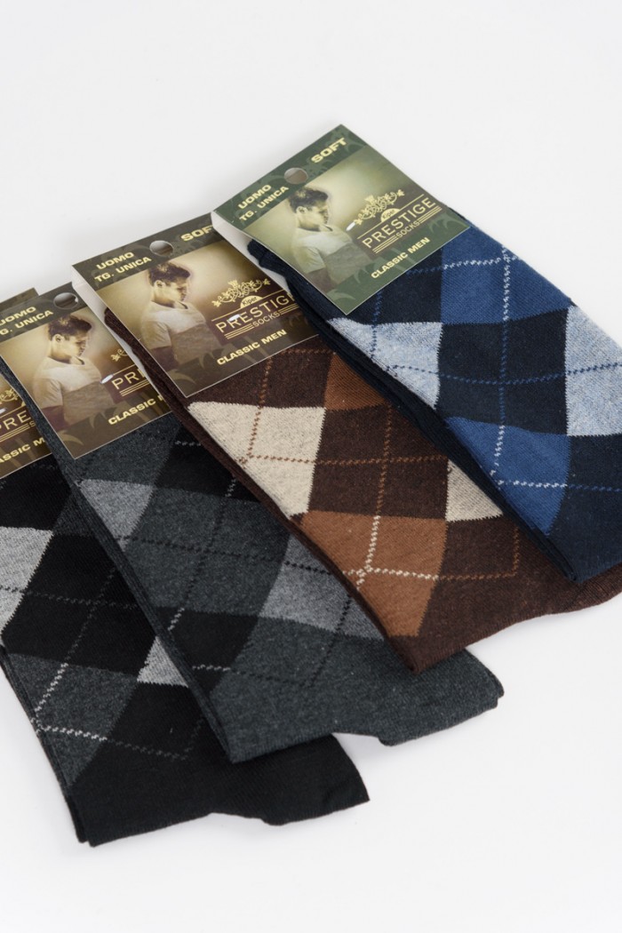 Cotton Socks Prestige Plaid 4 Pack