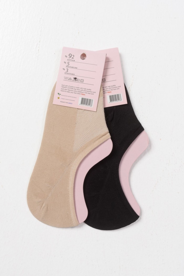Women's ballerina socks TRENDY Beige and Black