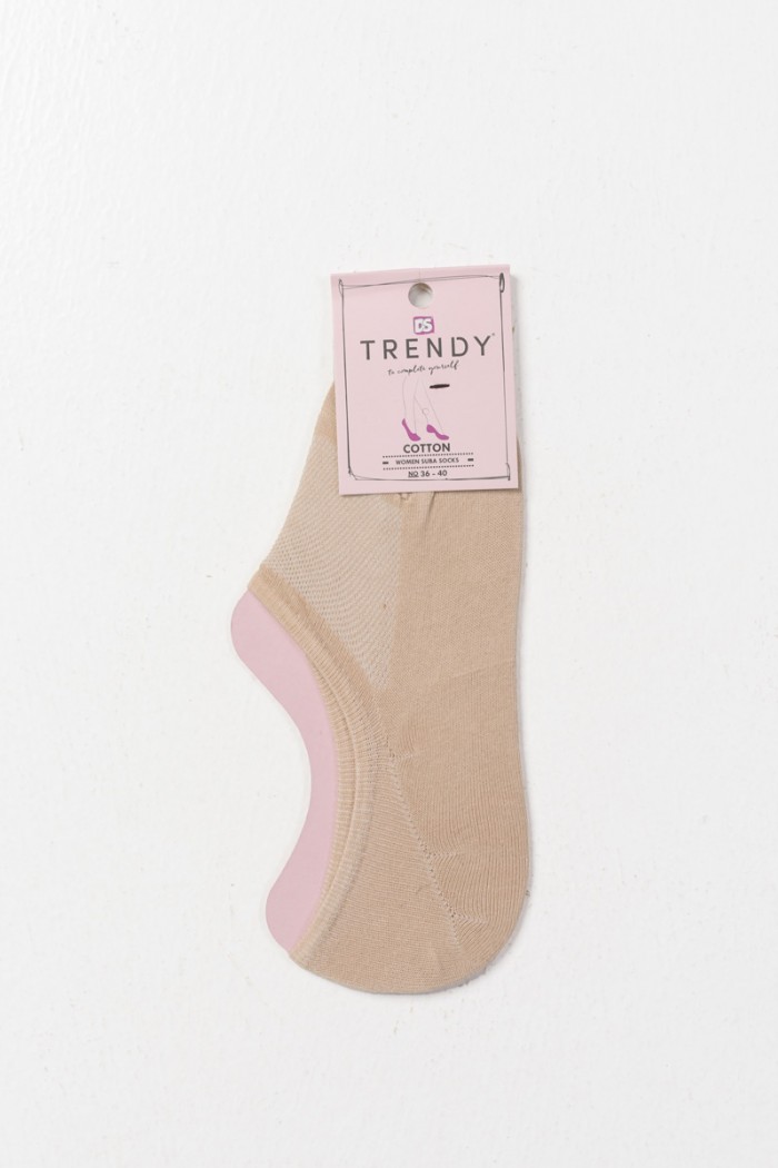 Women's ballerina socks TRENDY Beige and Black