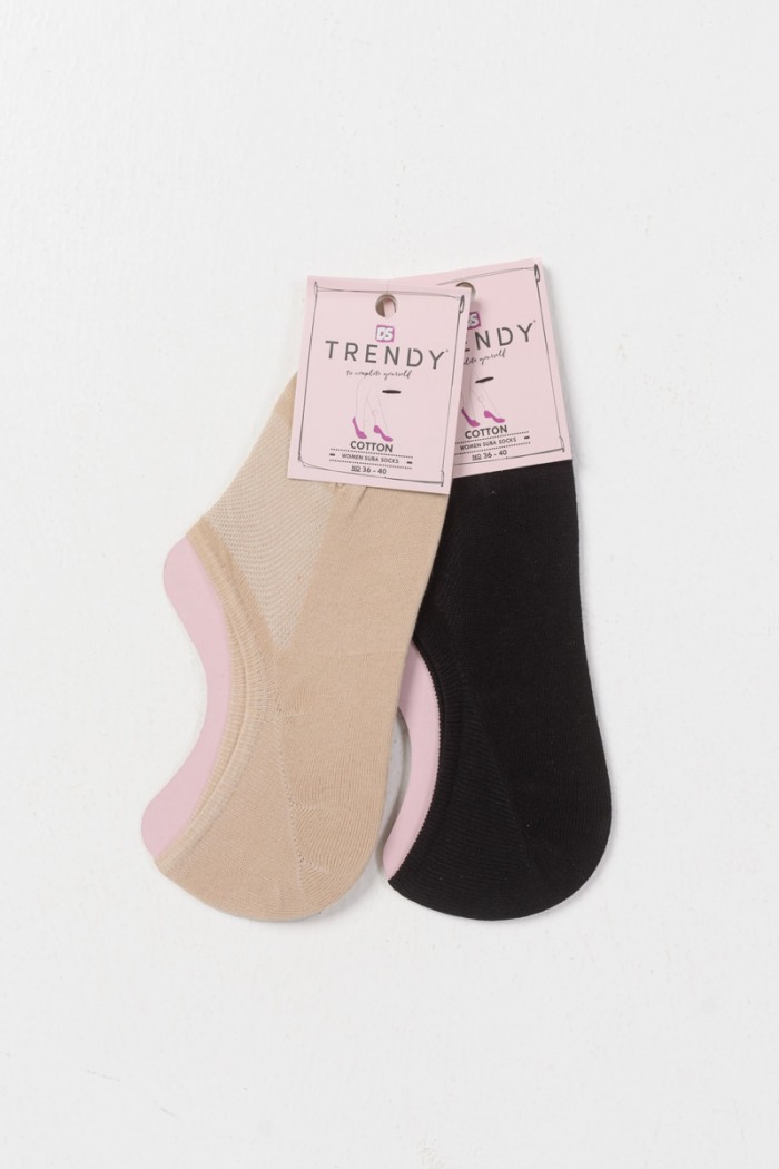 Women's ballerina socks TRENDY Beige and Black