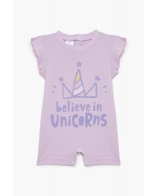 Short-sleeved baby romper for girl PRETTY BABY 32973 LILA