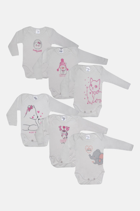 Baby leotards Long sleeves Pretty Baby Girl 6 Pack 35152